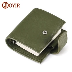 JOYIR-Caderno De Anel De Couro Genuíno Mini, Carteira Organizador De Anel, Diário De Viagem, Tamanho A9 Regular, Planejador De Anéis De 3 Buracos, 19mm