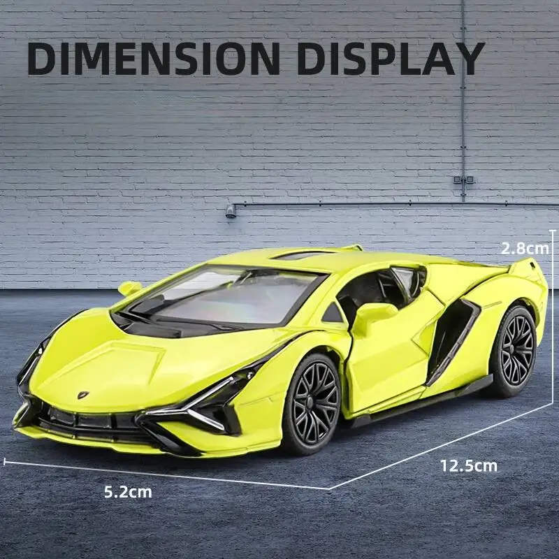 Simulation Diecasts & Toy Vehicles Lamborghini Sian FKP37 New Supercar RMZ city 1:36 Alloy Car Model Pull Back & Doors Open