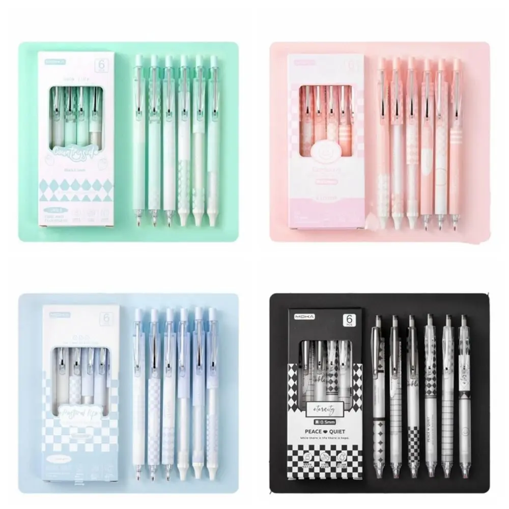 Kawaii 0,5mm Kinder Büro Schüler Briefpapier Kugelschreiber Schreibstift Check Press Gel Stift Set Neutral Gel Stift