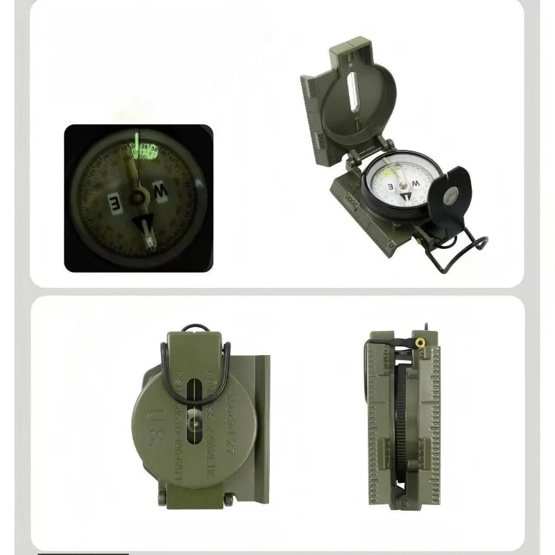 Boussole géologique multifonctionnelle d'extérieur avec couvercle rabattable et fonction étanche pour une utilisation comme boussole