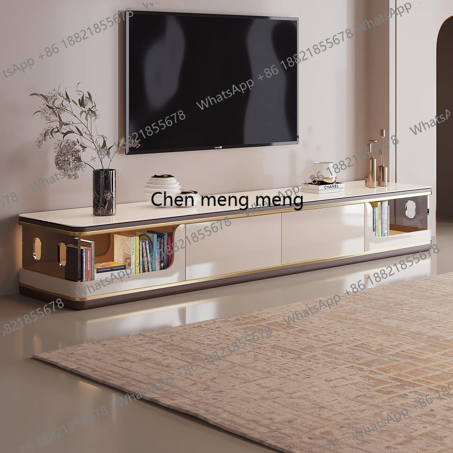 

2025 light luxury coffee table living room new creative high-end extended large apartment TV cabinet