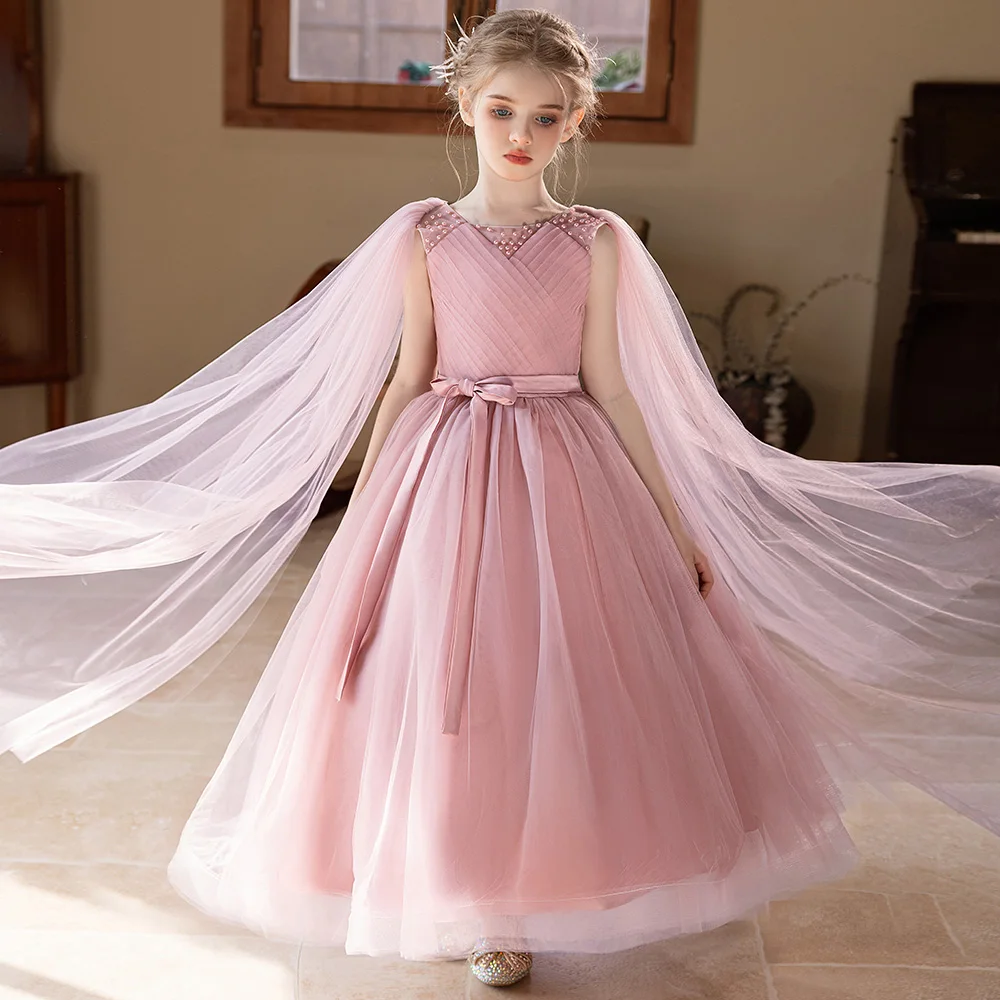 

Плиссированное подростковое платье с вырезом из бисера для девочек, подростковое платье подружки невесты, праздничное платье для девочек, платье принцессы/по индивидуальному заказу