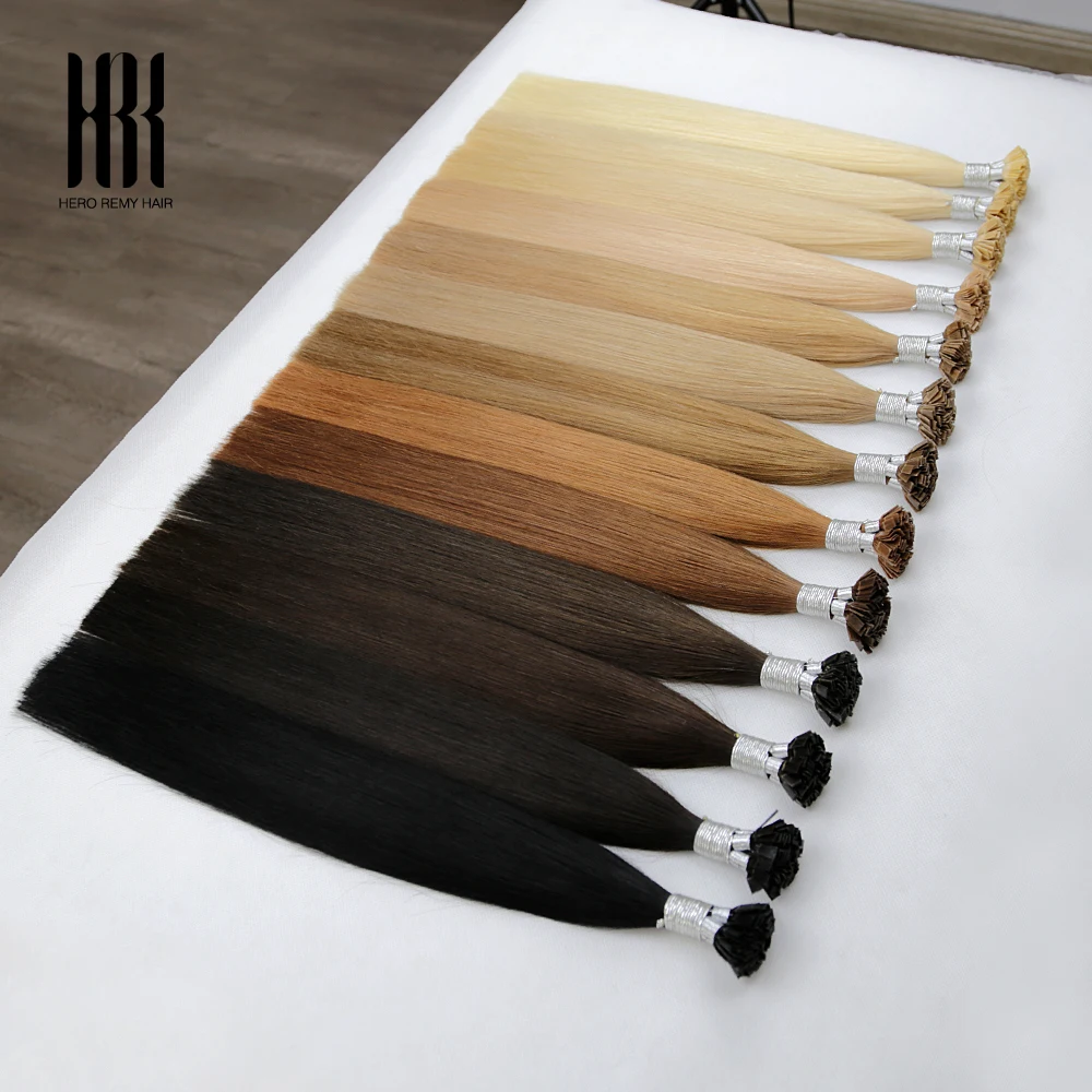 Keratin Flat Tip Hair Extensions 100% Remy Hair Soft and Smooth With Italian Keratin Bonding for Professional Use 16-22