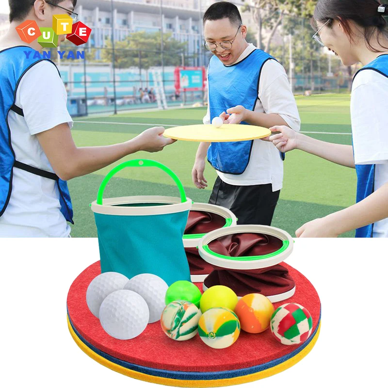 Outdoor Games Kids Adult Team Building Fingers Balance Transport Catch The Bouncy Ball Relay Race Funny Interaction Sensory Toys