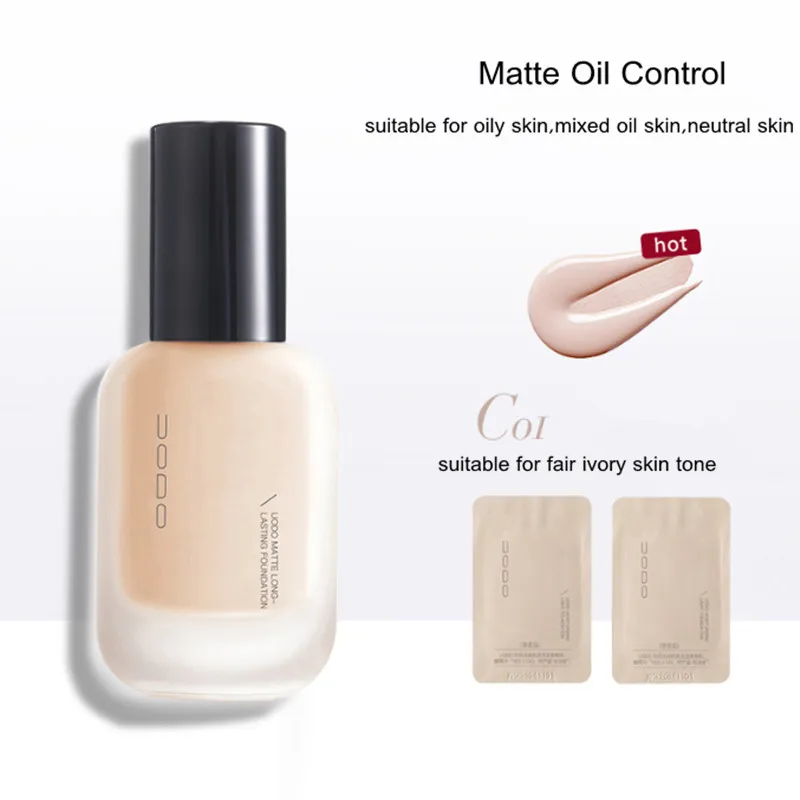 UODO Matte Face Make Up Liquid Foundation Primer Oil Control Hydrating Moisturizing Concealer Skin Care Long-lasting