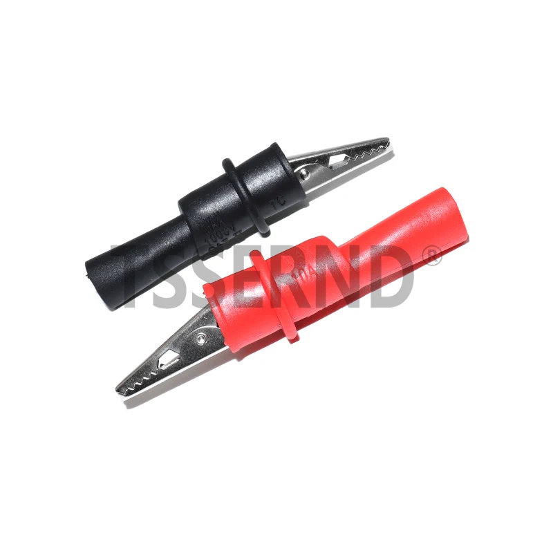 2pcs Alligator Clips Test Clip Clamp Set Red Black Wire Tips 10A 1000V Multimeter Tester Probes for AC DC Power Measurement