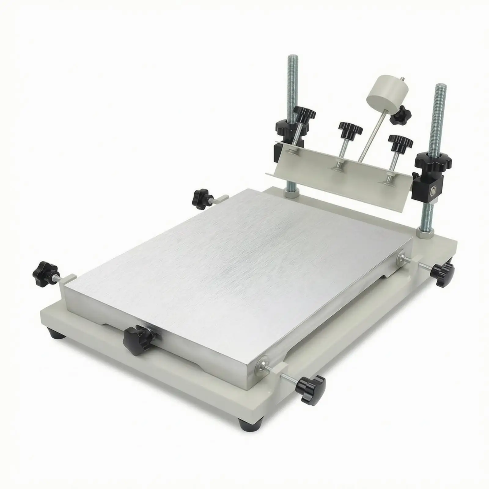 Manual Screen Printing Machine Tabletop Single Color Silk Screen Press for Flat Surfaces with Adjustable Screen Holder Sturdy