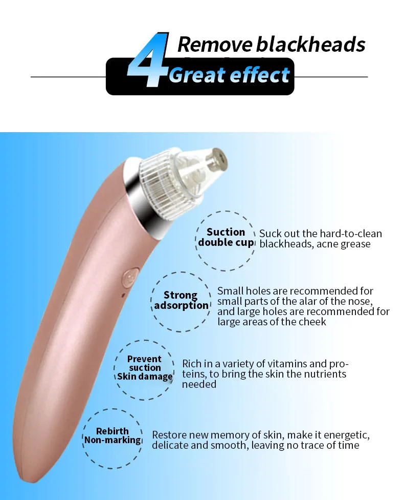 Mee-eter verwijderaar schoonheidsinstrument elektrische reiniger gezichtsporiënreiniger mee-eter verwijderaar