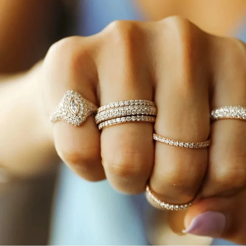 2026 New Arrived Cute Lovely Pinky Finger Rings Gold Color Micro Paved CZ Evil Eye Shaped Geometric Jewelry