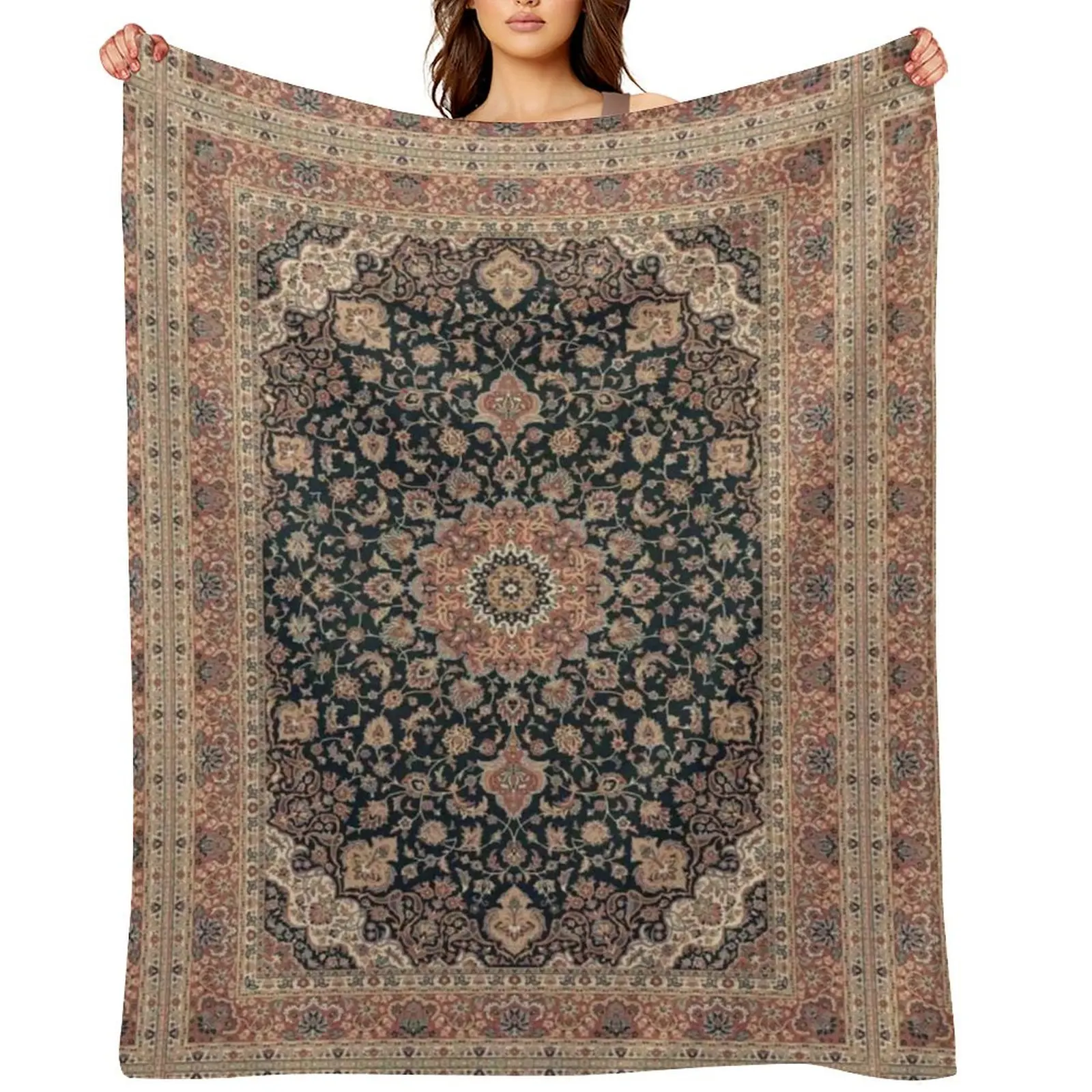 Antique Persian rug Throw Blanket Soft Big cosplay anime Bed linens Nap Blankets