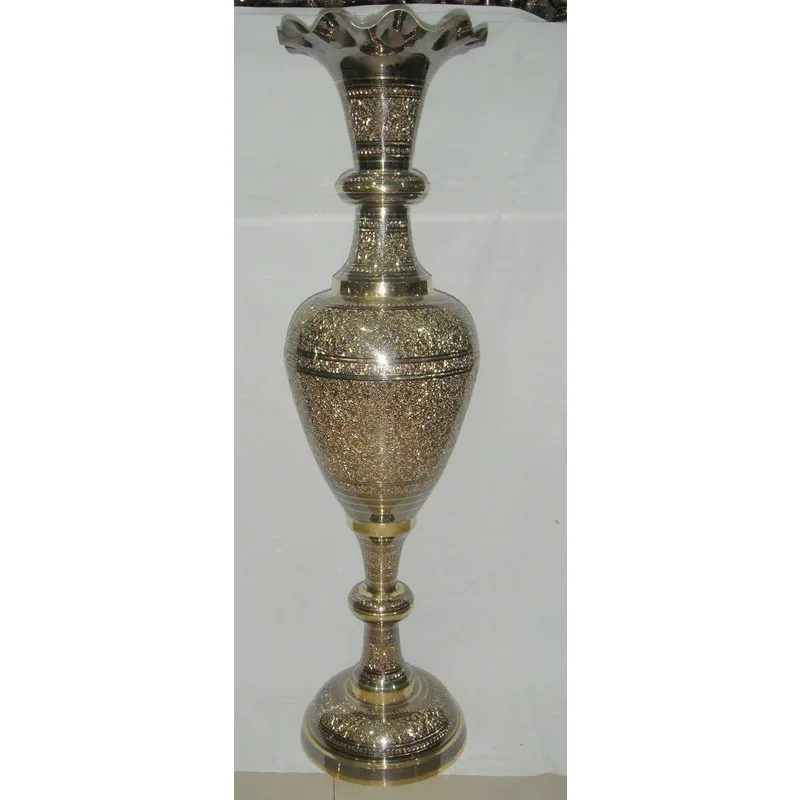 1.6 meters Mir type corrugated vase/pair, Pakistan copper ware, Pakistan copper vase, copper vase