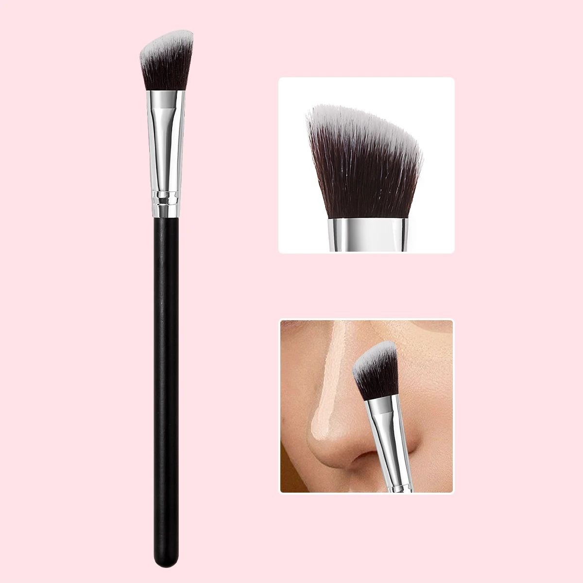 Angled Nose Contour Brush Precision Face Makeup Brush for Sculpting Shading Concealer Cosmetic Beauty Tool