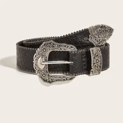 Ceinture décorative rétro américaine pour femmes, ceinture personnalisée, sous-culture, noir, style Ins trempé, robe