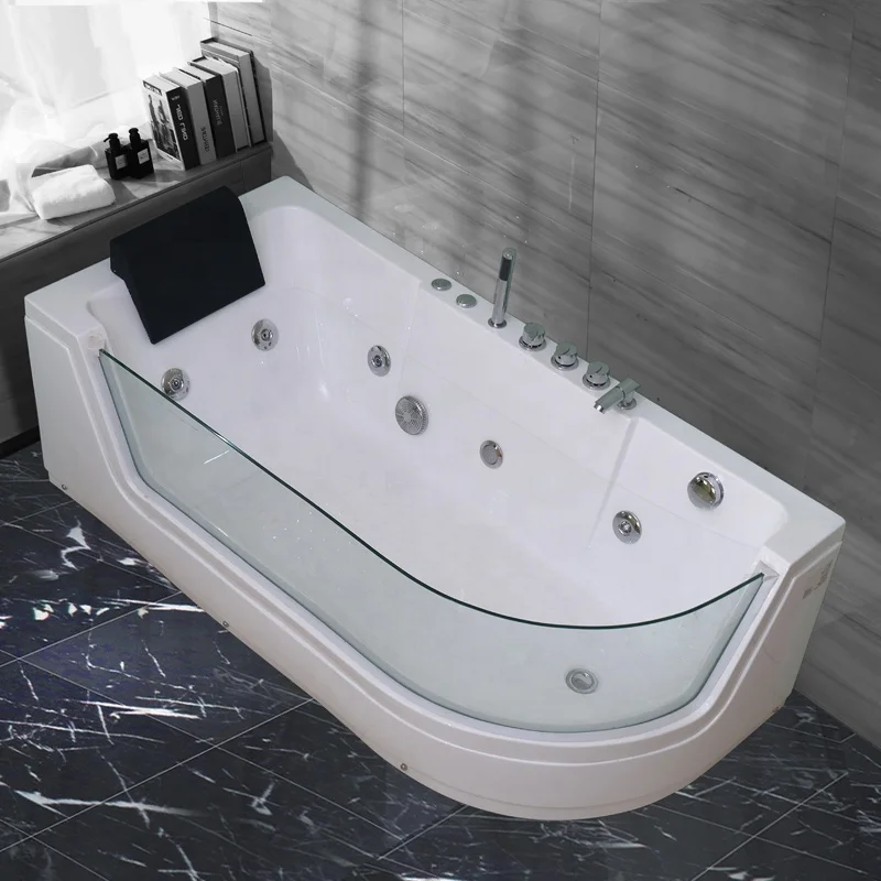 Hotel Soaking Pearl Acrylic Shower Combination Modern Freestanding Jacuzzi Bath with Shower