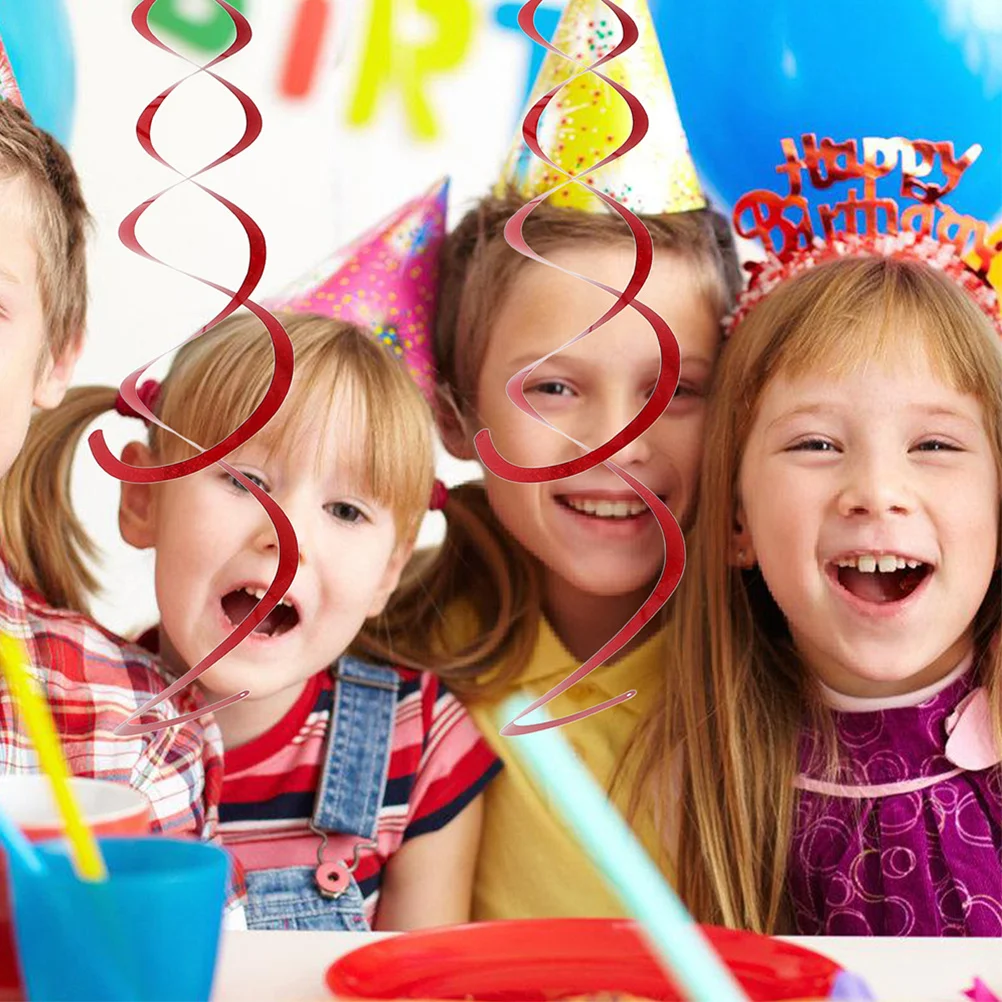 12Pcs Hanging Swirls Party Decorations Ceiling Walls Doors Birthday Weddings Graduations Vibrant Lightweight Pet Materials