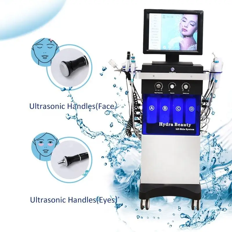 14 in 1 Hydro Oxygen Jet Facial Microdermabrasion Vertical Machine Aqua Hydra Dermabrasion Facial Machine for Water Spa