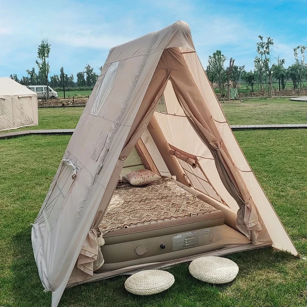 Waterproof Large Inflatable Camping Tent Blow Up Air House Tent For Outdoor Family Hiking Camping Trip