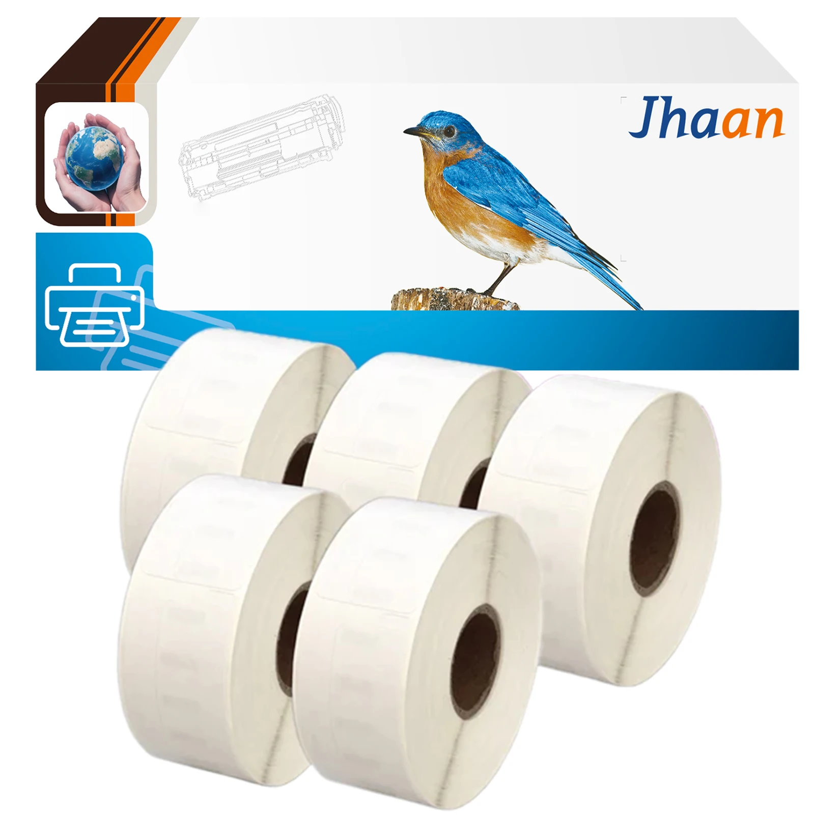 Jhaan 5 X 11356/S0722560 (41x89mm, 300 Etiketten) Kompatible Etiketten, kompatibel mit Dymo LabelWriter 300, 310, 315, 320, 330, 400 – Detail 1