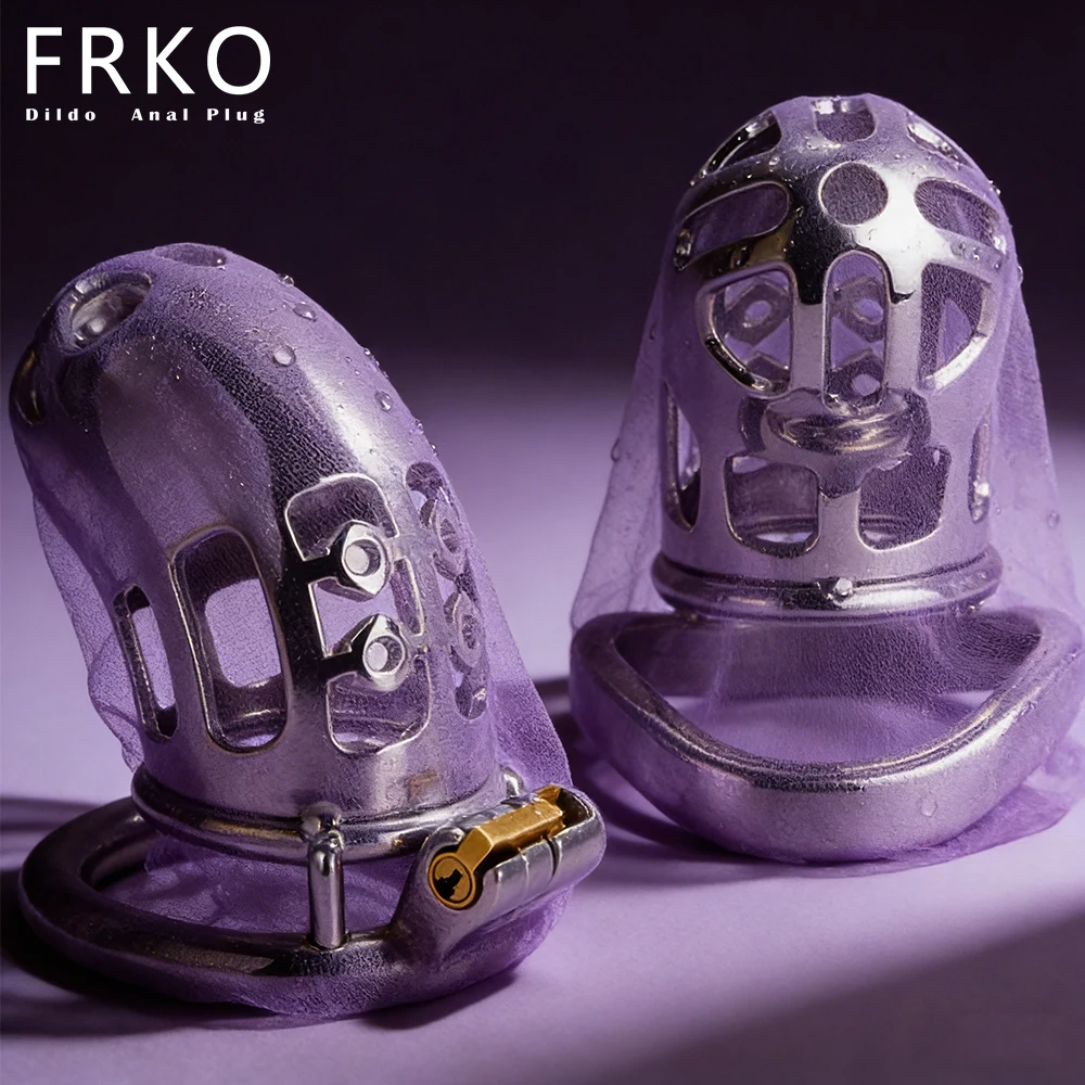 FRKO Stainless Steel Male Chastity Cage Device Penis Restraints Lock BDSM Adult Games Sex Toy For Men Pleasure Husband Loyalty