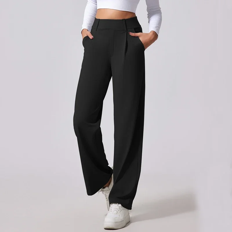 

Женские рабочие брюки VITALINOVO с карманами, прямые свободные брюки с петлями на поясе, деловые классические брюки с высокой талией, 30 дюймов