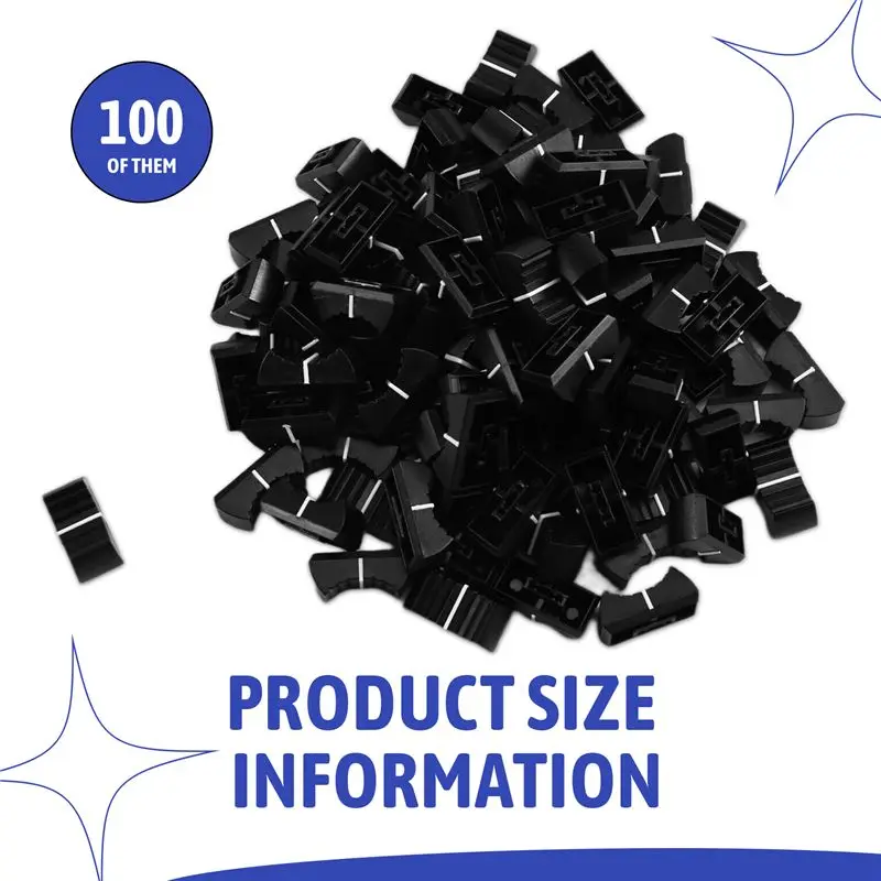 100Pcs Fader Knob Caps For Audio Equipment, DJ Equipment, And Mixing Consoles Slider Caps