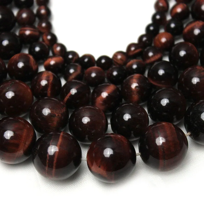 Wholesale AAA+ Quality Red Tiger Eye Natural Stone Round Loose Beads Strand For jewelry Making 4/6/8/10/12 mm DIY Bracelet 15\'\'
