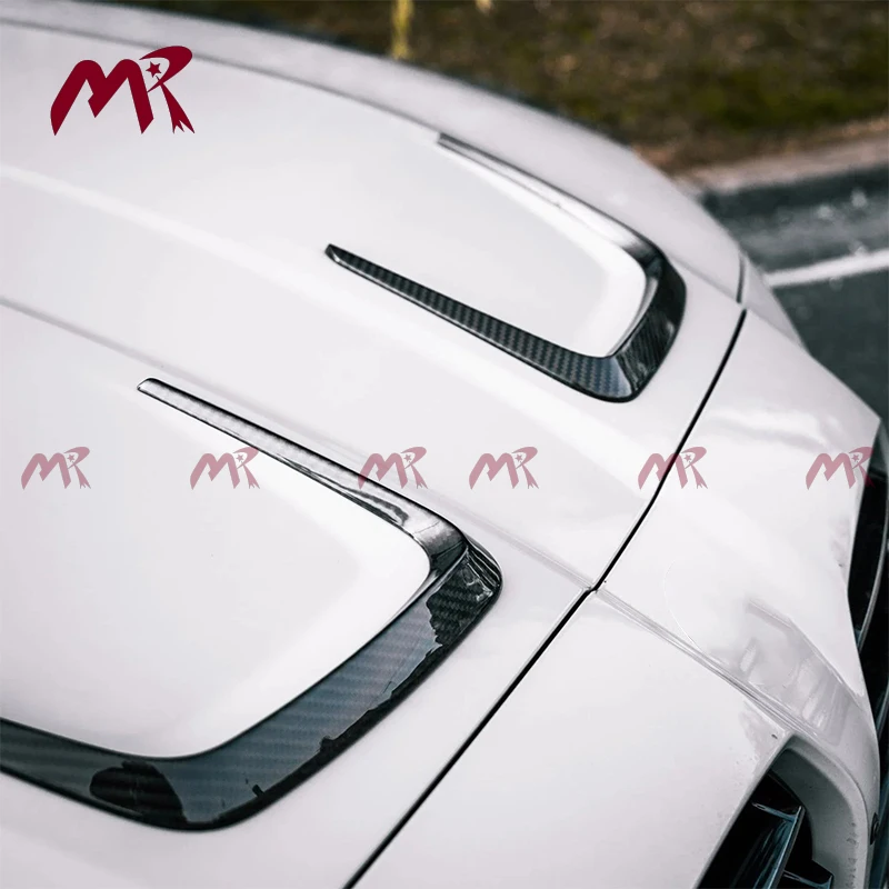 

For BMW M4 M3 G80 G82 21-26 Dry Carbon Fiber Car Side Fender Splitters Trim Engine Hood Fins Front Bumper Lip Spoiler Wind Knife
