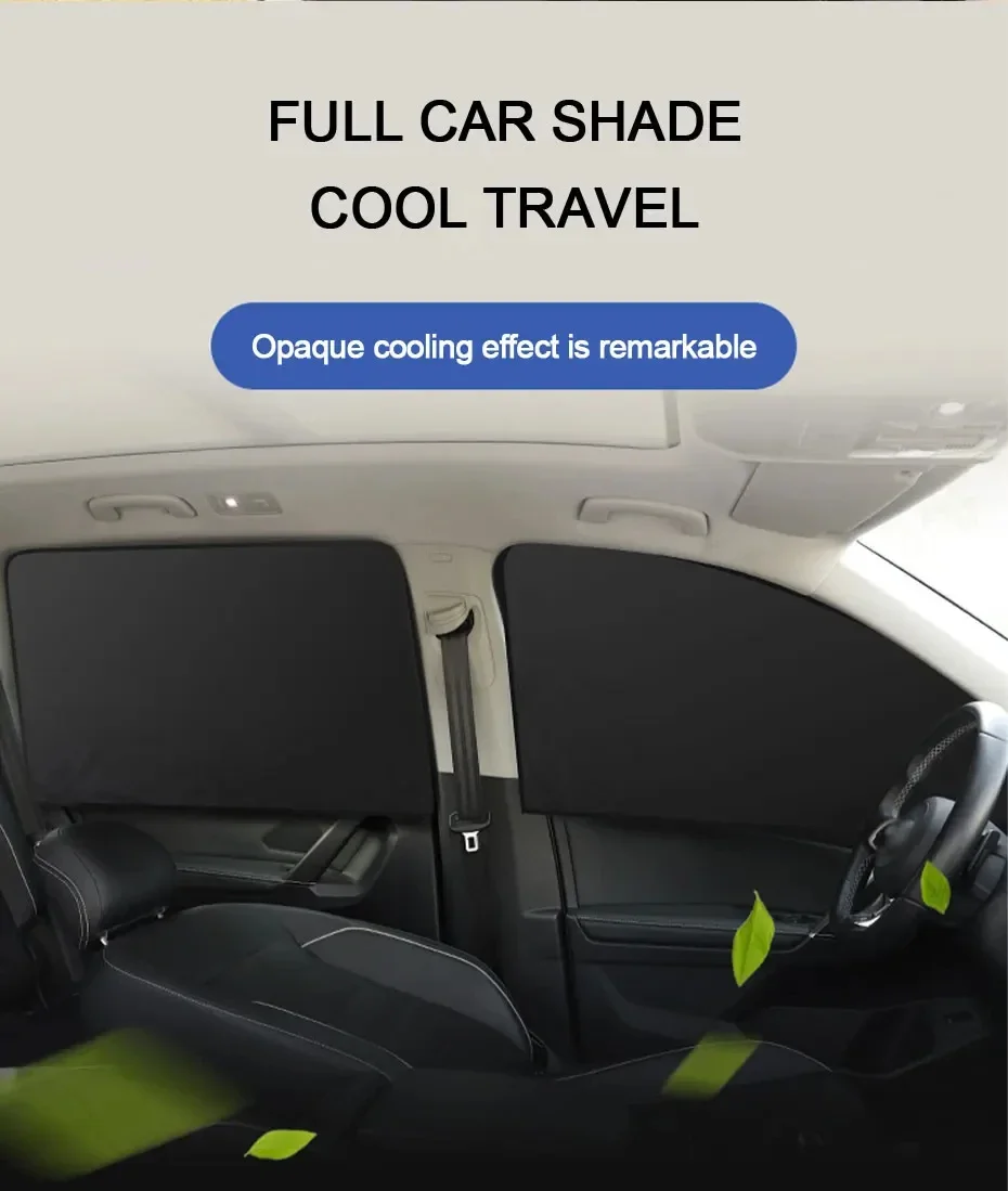 2 Stück Magnetische Auto-Seitenfenster-Sonnenschutz UV-Block Sichtschutzvorhang Blendschutz Wärmeisolierung Vorder- und Heckscheibe Auto-Zubehör – Detail 6