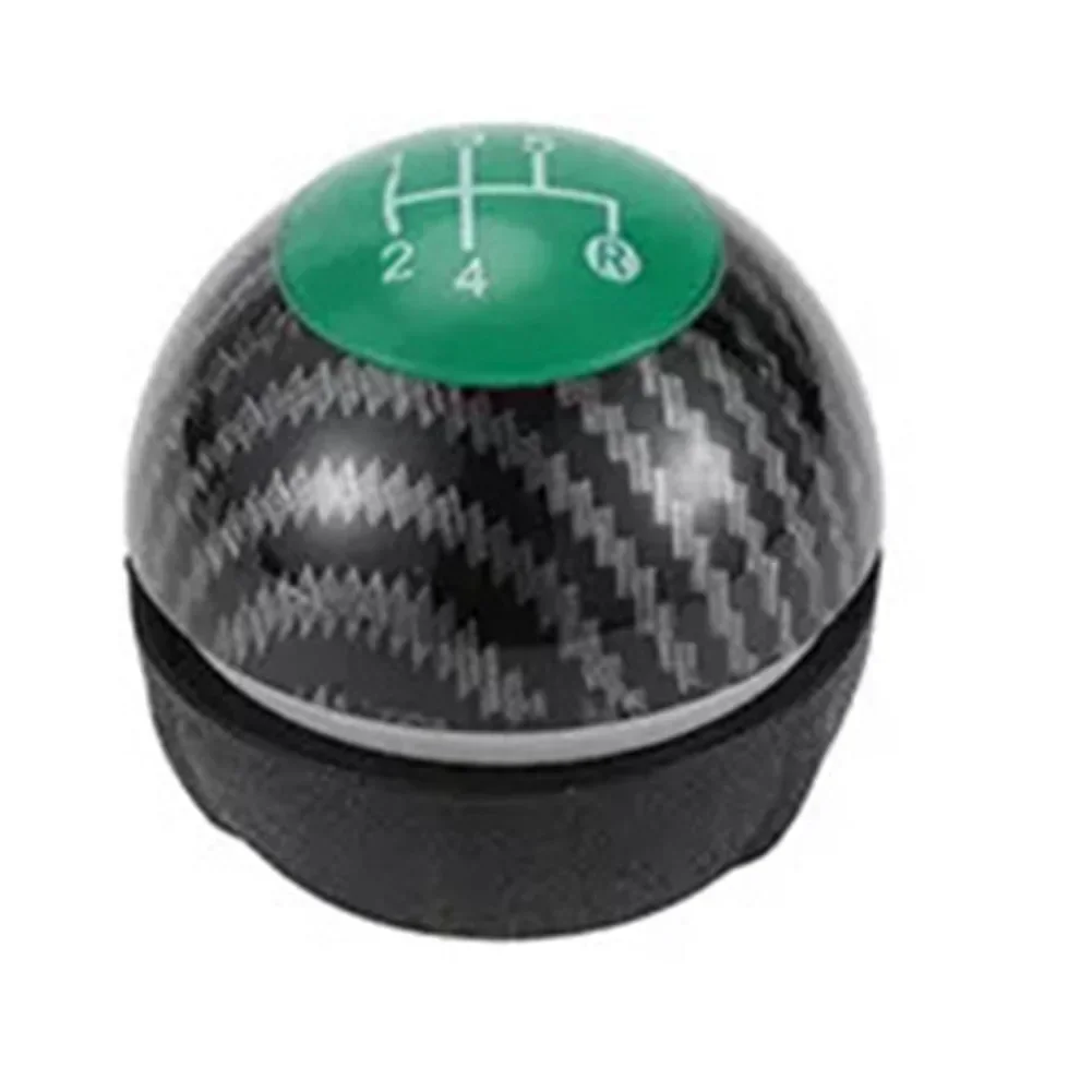 5/6 Speed Gear Shift Knob Carbon Fiber Green Cover Replacement Parts For Fiat 500 2012-2018 For Fiat 500 Manual Shift Knob