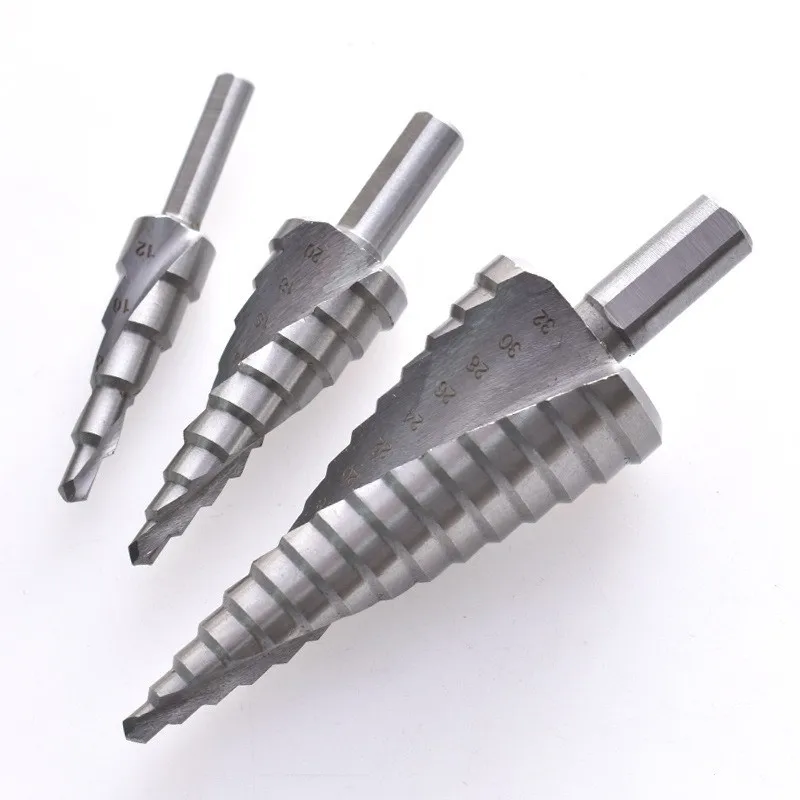 

High speed steel 4241 triangular shank spiral groove step drill pagoda drill 4-12 4-20 4-32mm