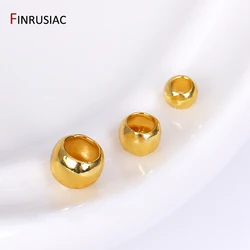 200PCS/lot 14k/18k Gold Plated Crimp Beads, Brass Metal 2mm/2.5mm/3mm Stopper End Beads For Jewelry Making DIY Jewelry Findings