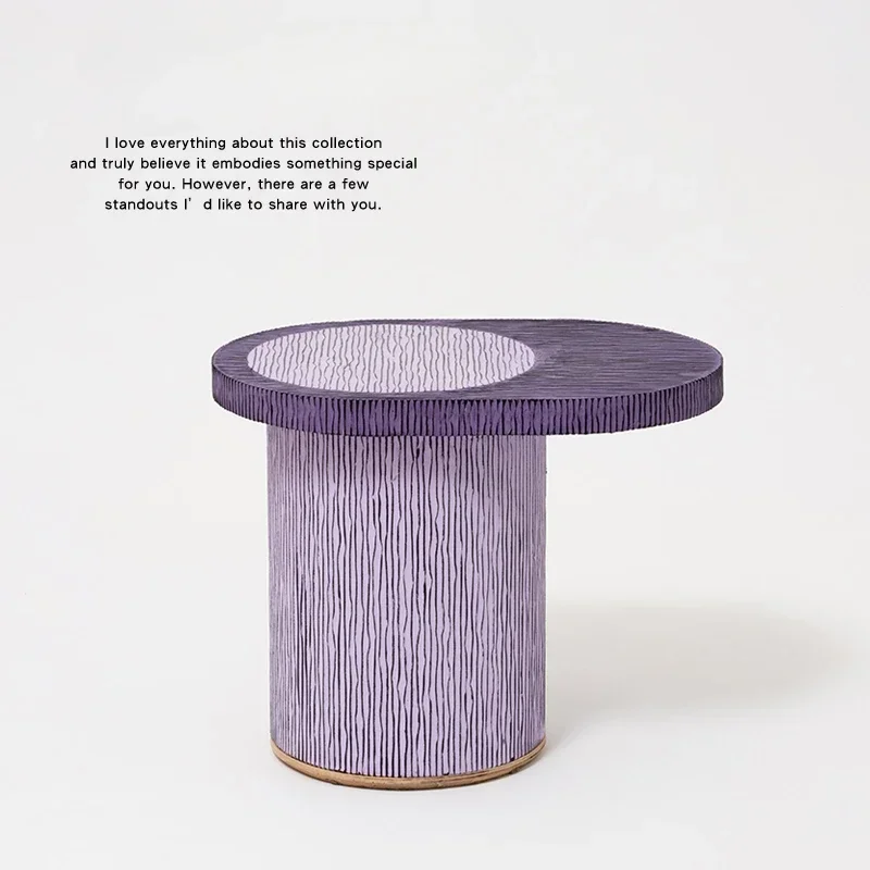 Customized Lab Design Creative Art Painting Water Moon Water Pattern Old Purple Side Table Modern Simple Small Corner