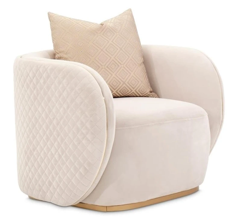 New Design Luxury Stainless Steel Base Velvet Upholstered Accent Chair Living Room Chair for Home Hotel Cafe Shope