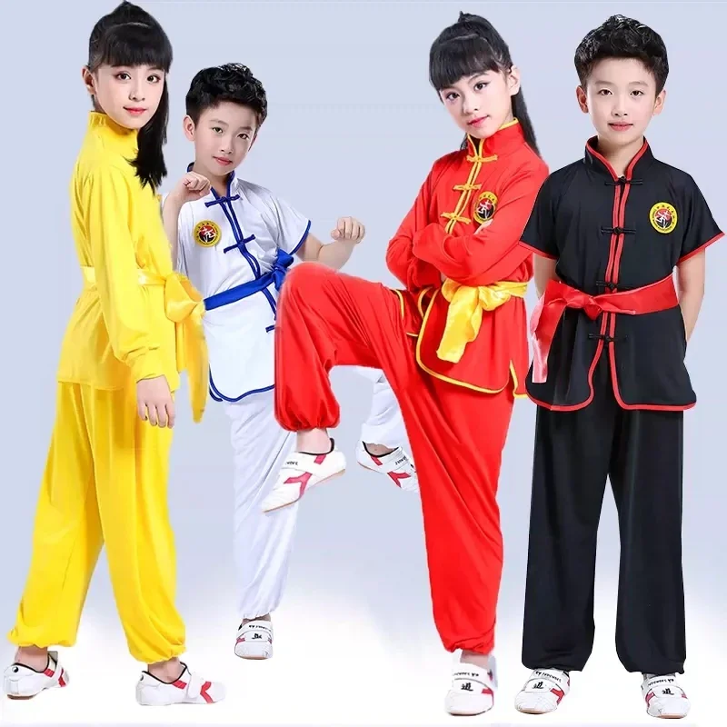 Traditionele Chinese Kleding Kids Kungfu Wushu niform Shaolin Martial Arts Podium Performance Meisje Jongen Kungfu Kostuums