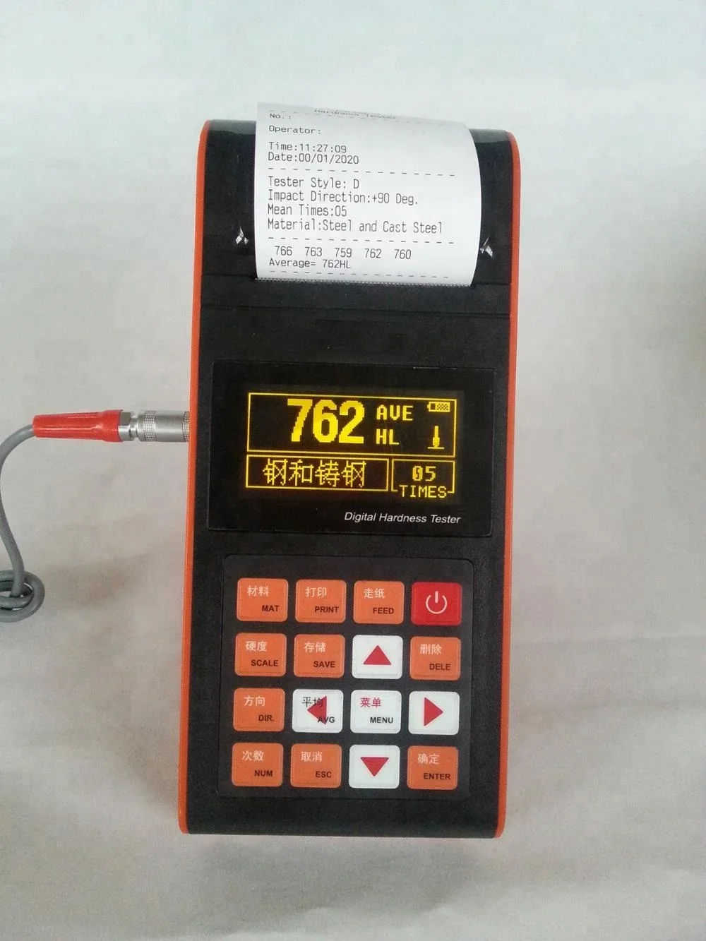 KS520 Stalen draagbare Leeb-hardheidsmeter met printer