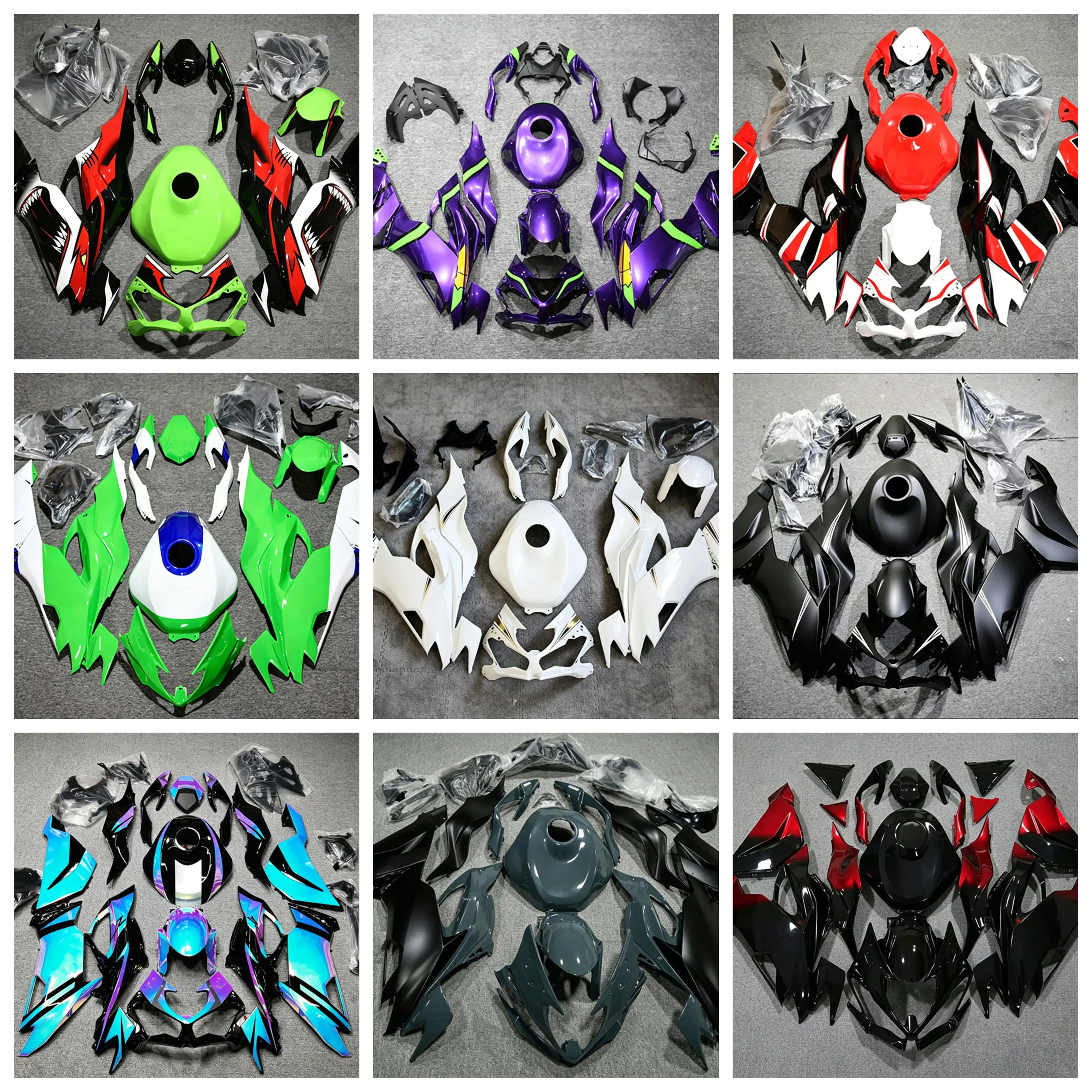 Suitable for Kawasaki ZX-6R 2019 20 21 22 2023 motorcycle cowl including fuel tank hood full housing can be customized