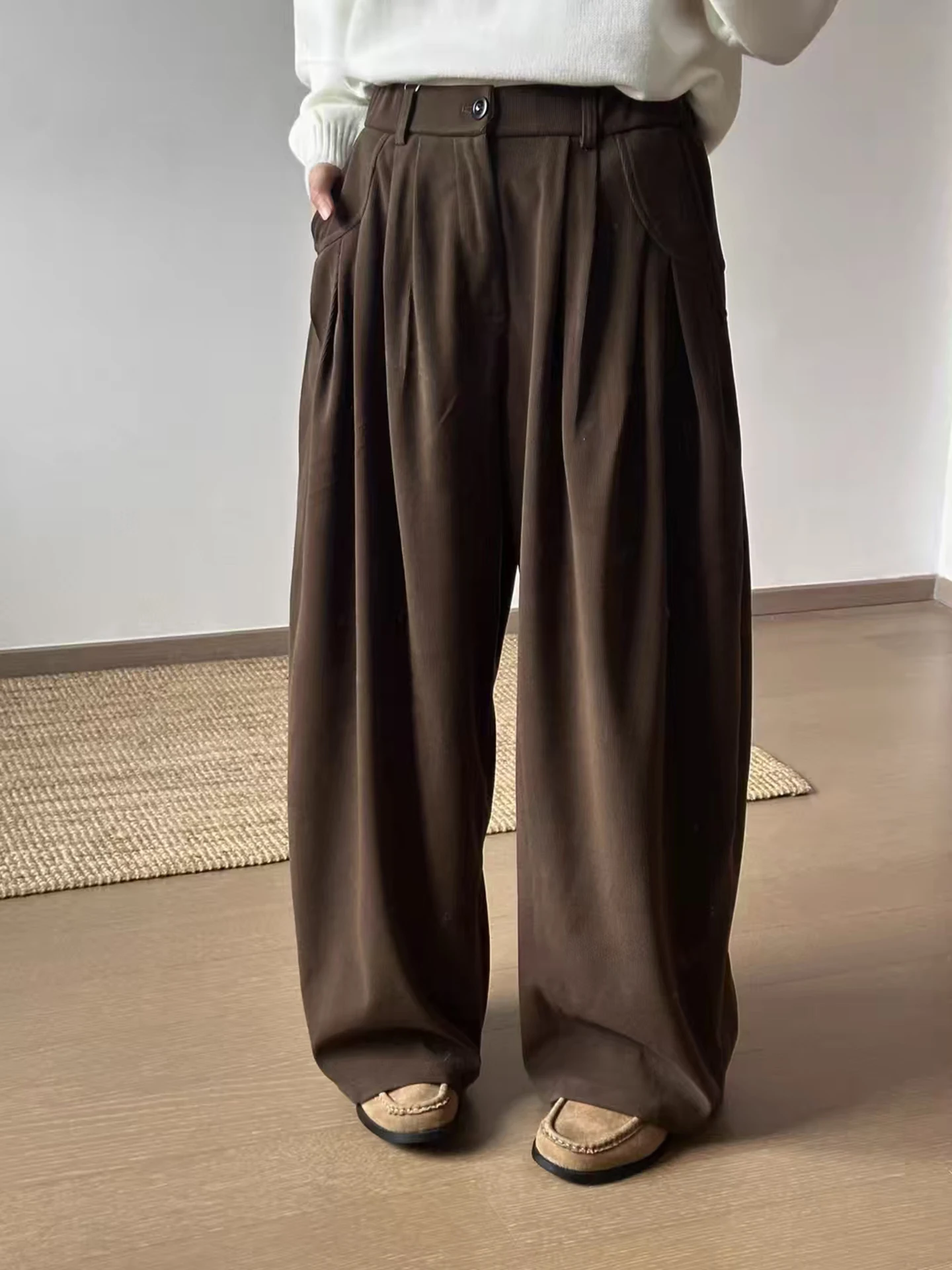 

Japanese Texture Casual Balloon Pants Men Women Neutral BF Sle 3D Cutting Versatile Waed Knife West Pants High Waist Loos...