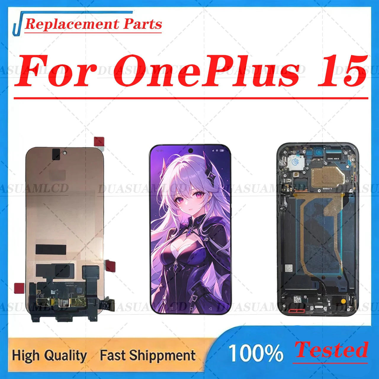 

For OnePlus 15 OLED LCD Display Touch Screen Digitizer Assembly With Frame Full Complete Replacement Repair Parts