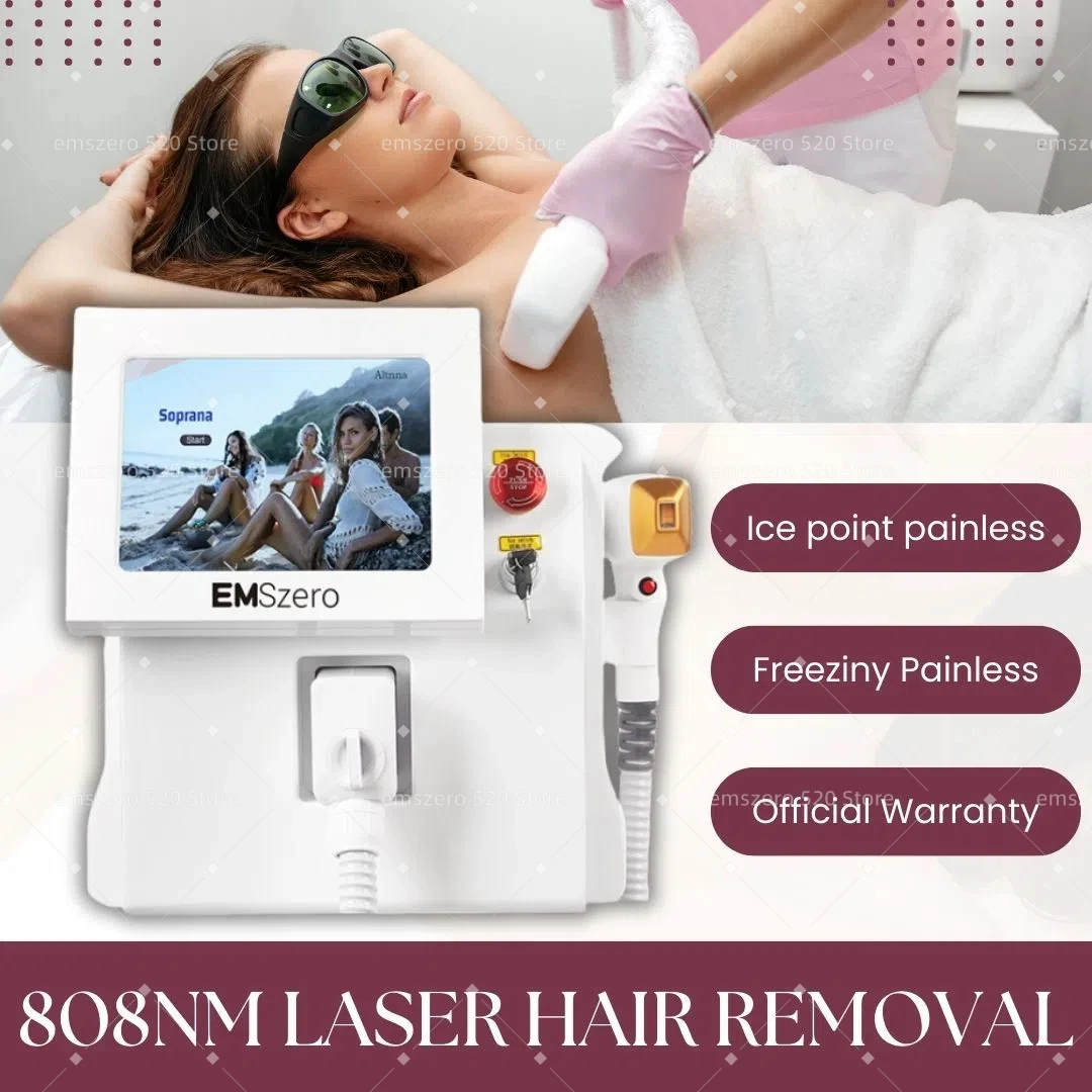 Depiladora Laser Painless Permanen 3 Wavelength Diode Laser Hair Removal Machine 808NM Ice Platinum Cooling System Beautiful