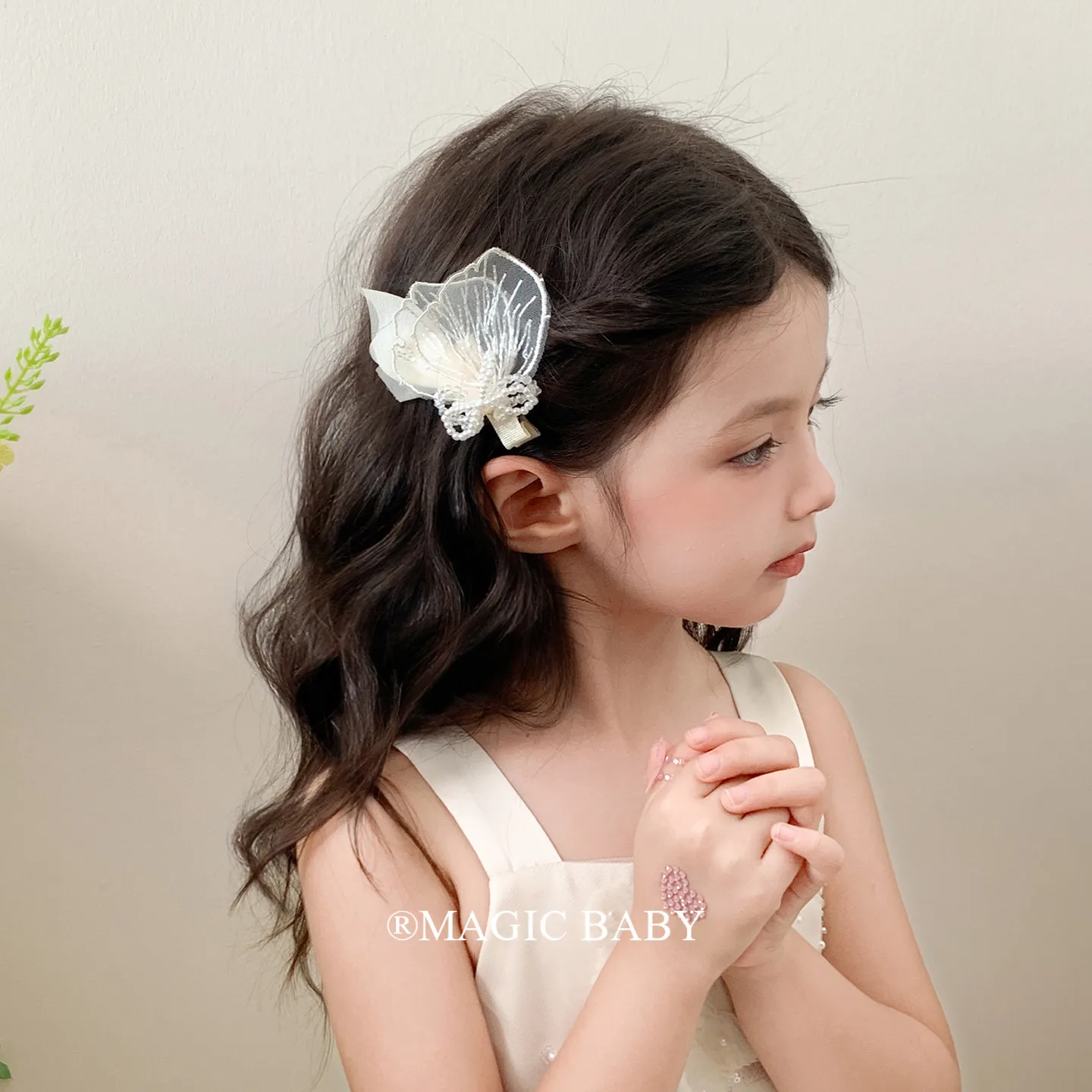 mesh-flower-hairpin-children's-temperament-princess-wind-edge-clip-girls-birthday-show-headgear-clip
