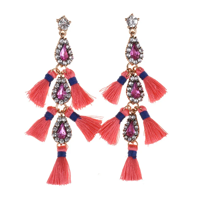 New foreign trade earrings, bohemian fringed earrings 5 colors, wholesale from cross-border accessories manufacturers