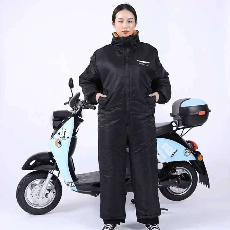 NEW Winter Waterproof Windproof All-in-One Suit Motorcycle Riding Warm Thickened Plush Riding Cold-proof Clothing Skiing Suits
