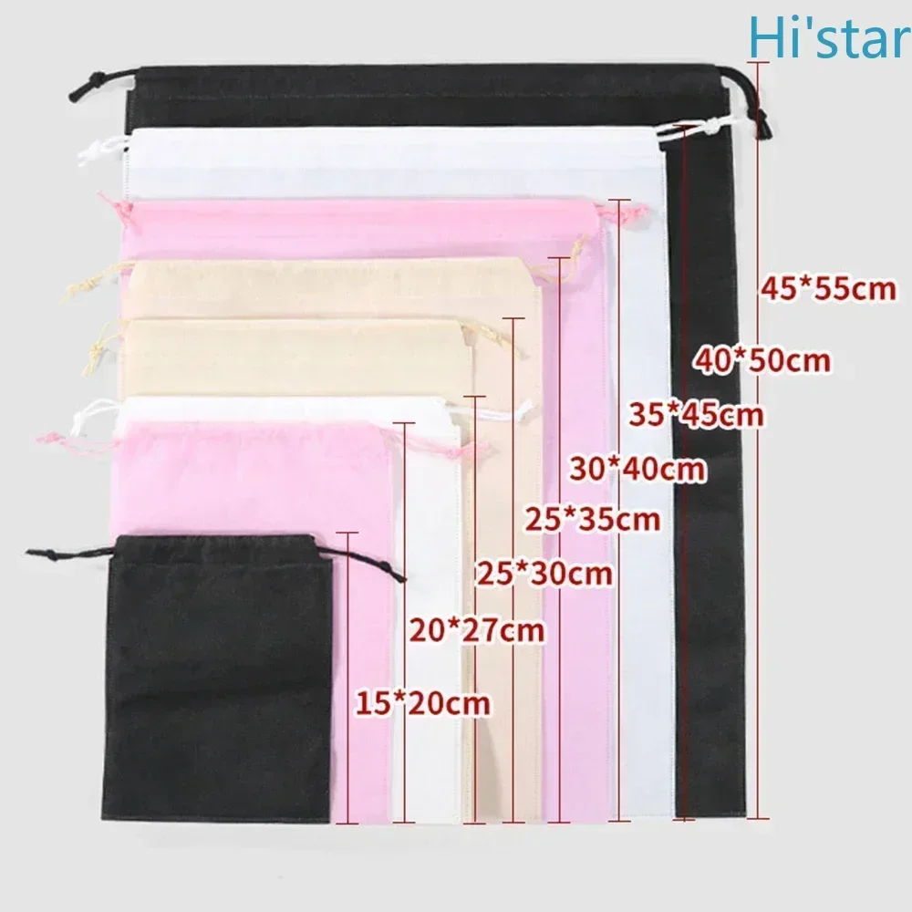 20 Pcs Non-woven Drawstring Storage Bags Dust-proof Travel Pocket Organizer for Home Supplies And Shoes Customizable Print Logo