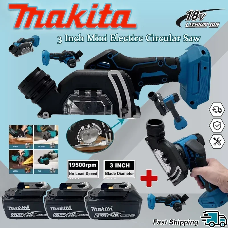 

Аккумуляторная ручная мини-циркулярная пила Makita 3 дюйма, бесщеточная, электрическая, для резки и шлифовки