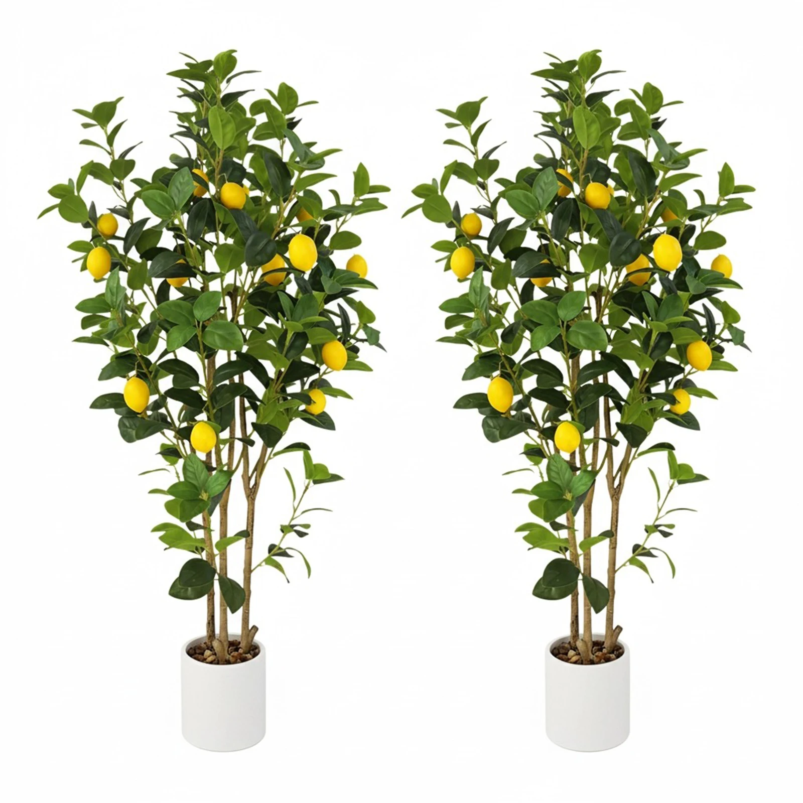 

5ft Tall Artificial Lemon Tree with Fake Lemons Floor Plants Artificial for Decor Realistic to Indoor Home Office Faux Lemon Tre