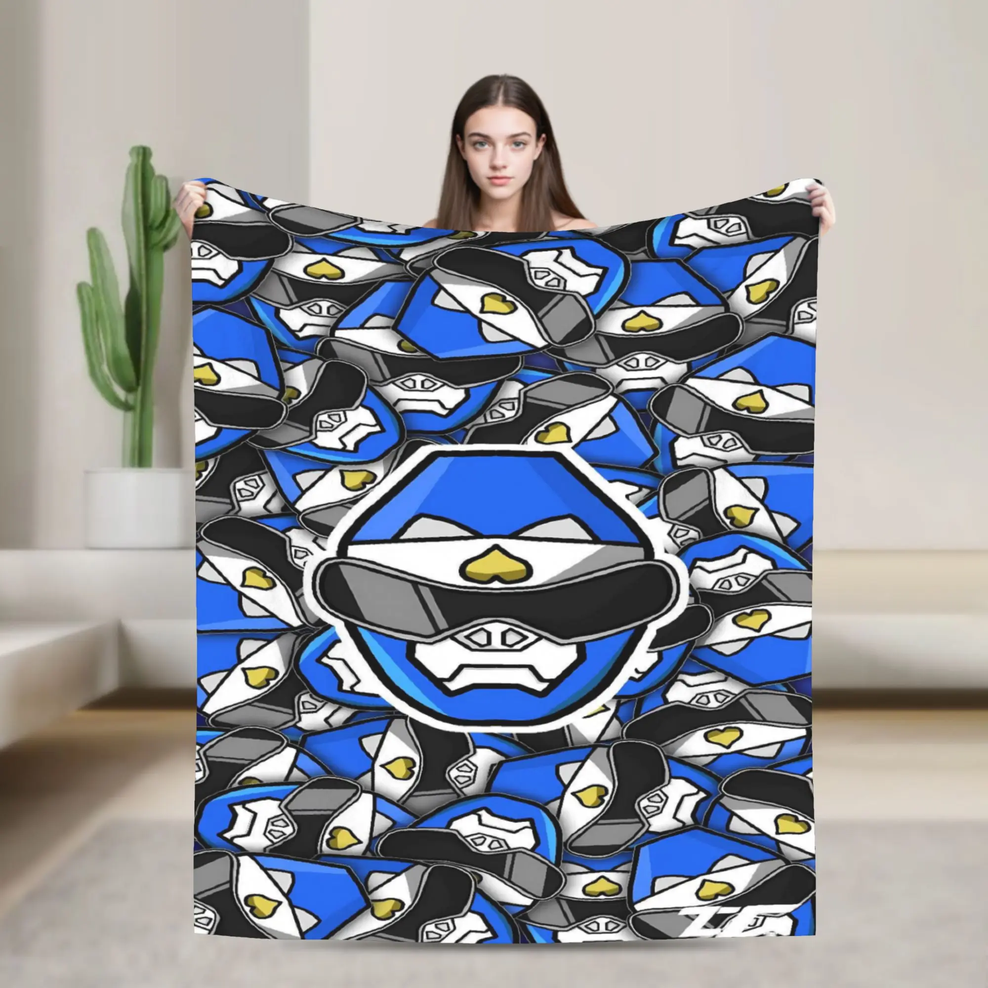 Silver Blue Dot Kamen Rider Manga Blanket Quality Warm Soft  Bedding Throws Winter Picnic Living Room Comfortable Bedspread