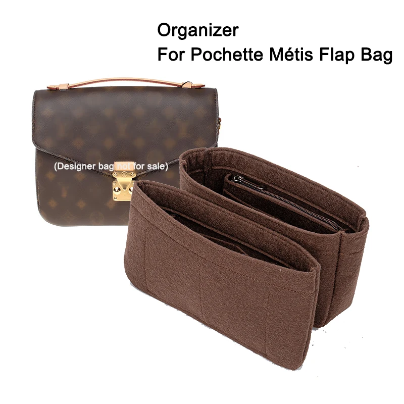 Fit For Pochette Métis Flap Felt Insert Bag Organizer Makeup Handbag Organization Travel Inner Purse Portable Cosmetic Bags