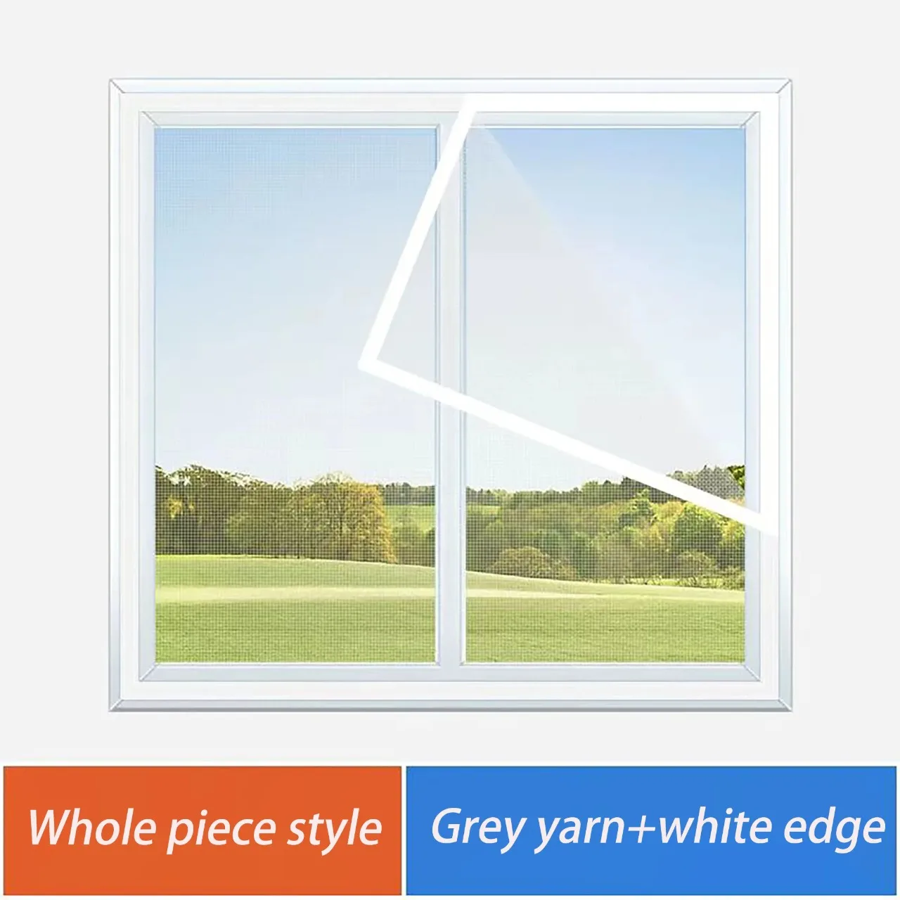 Grey Self-Adhesive Reusable, Mosquito Proof Window Screen, Breathable and Transparent, Customizable for All Seasons, Washable