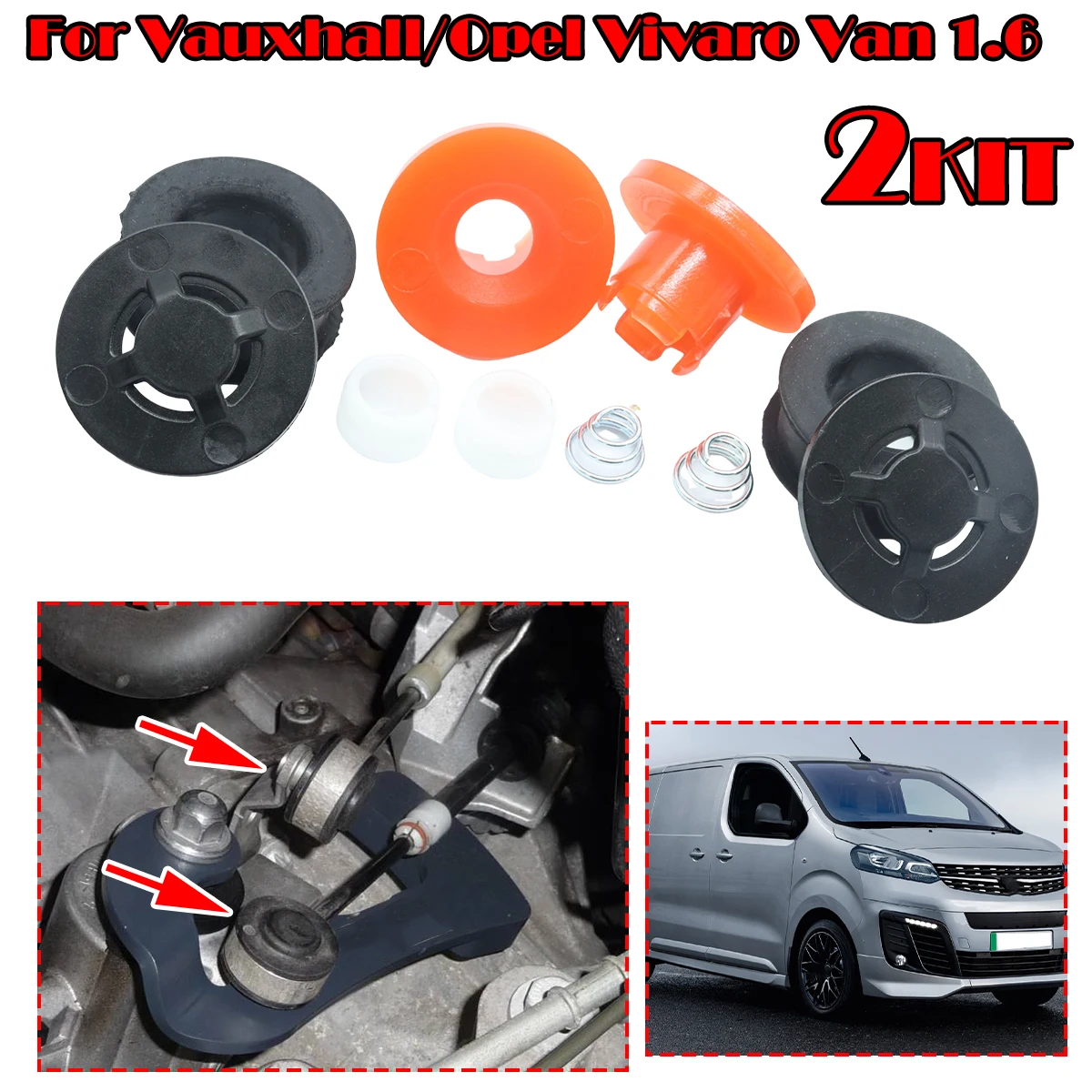 

2Kit Manual Gear Shift Cable Linkage End Rod Bushing Connector For Vauxhall Opel Vivaro Van 1.6 Shifter lever Selector Claw-Fit