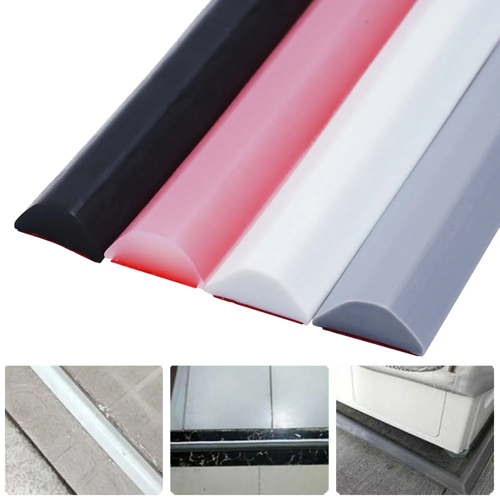 Tapón de agua de silicona para baño, tira de retención de agua autoadhesiva, flexible, puerta de baño, lavadora, barrera de presa de Ducha